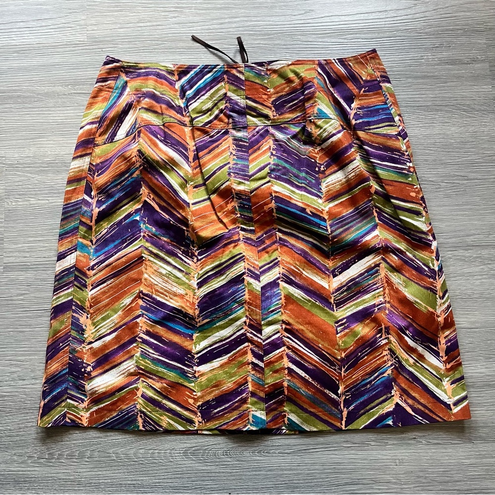 90’s Orange & Purple Lace-Up Abstract Patterned Harvé Benard Mini Skirt - Picture 5 of 5